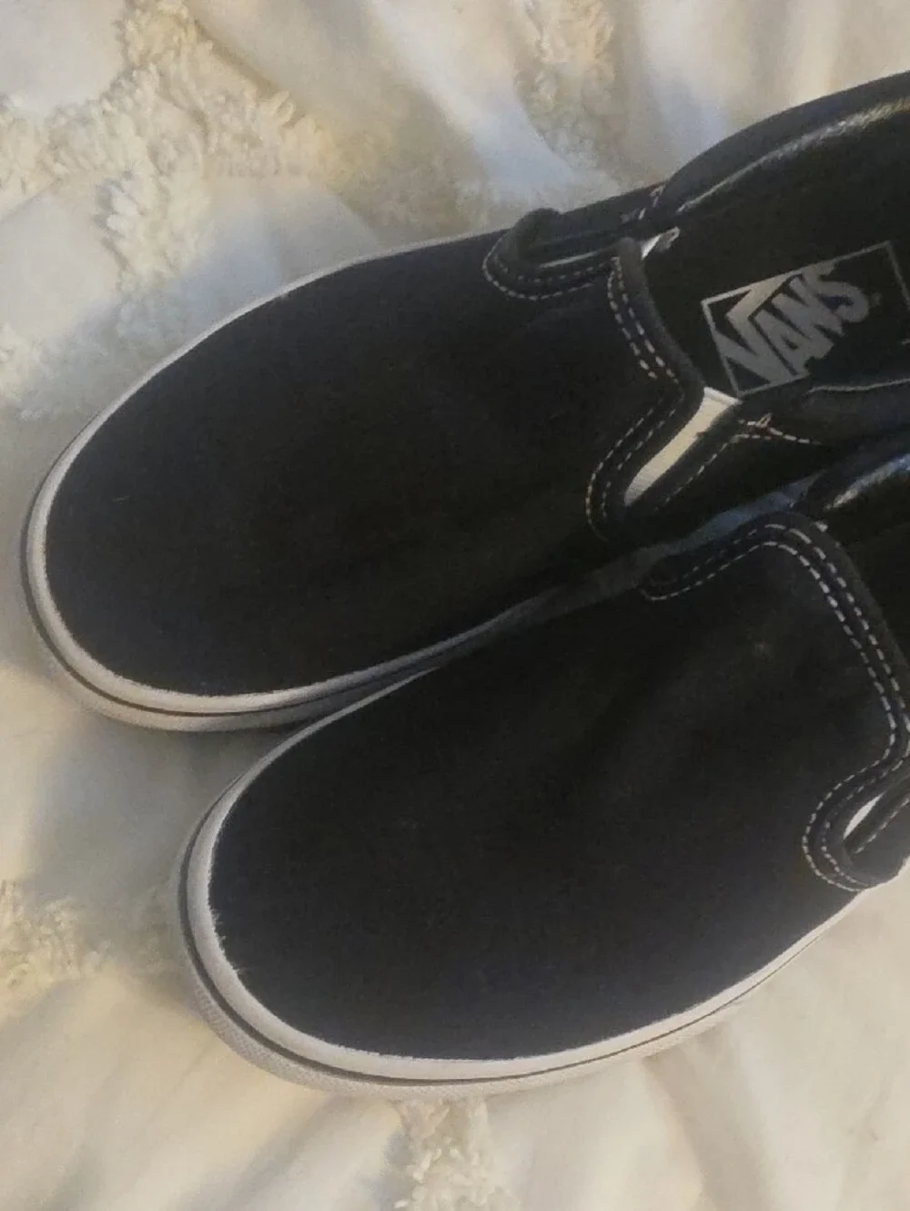 Vans Kids Classic Slip-On Sneakers in Black and White